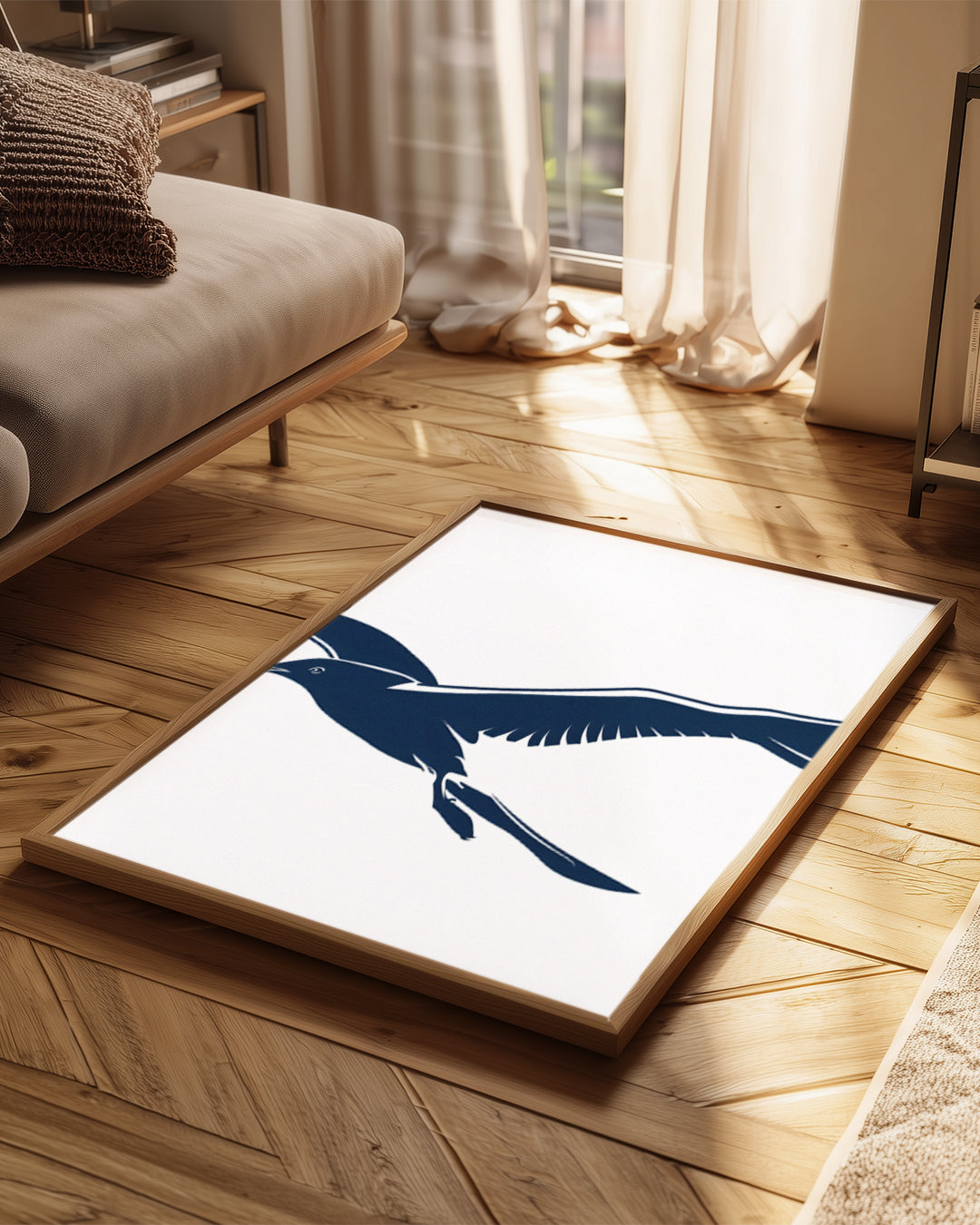 Kuş - Uçan Siyah Siluet Poster Tablosu
