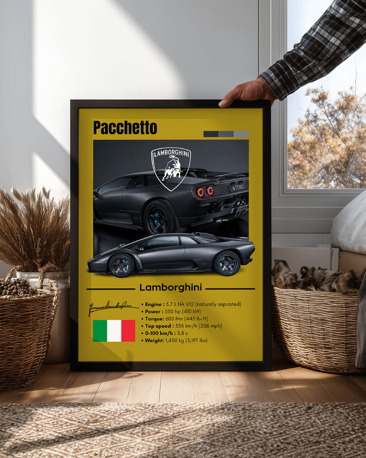 Lambroghini Pacchetto Poster Tablosu
