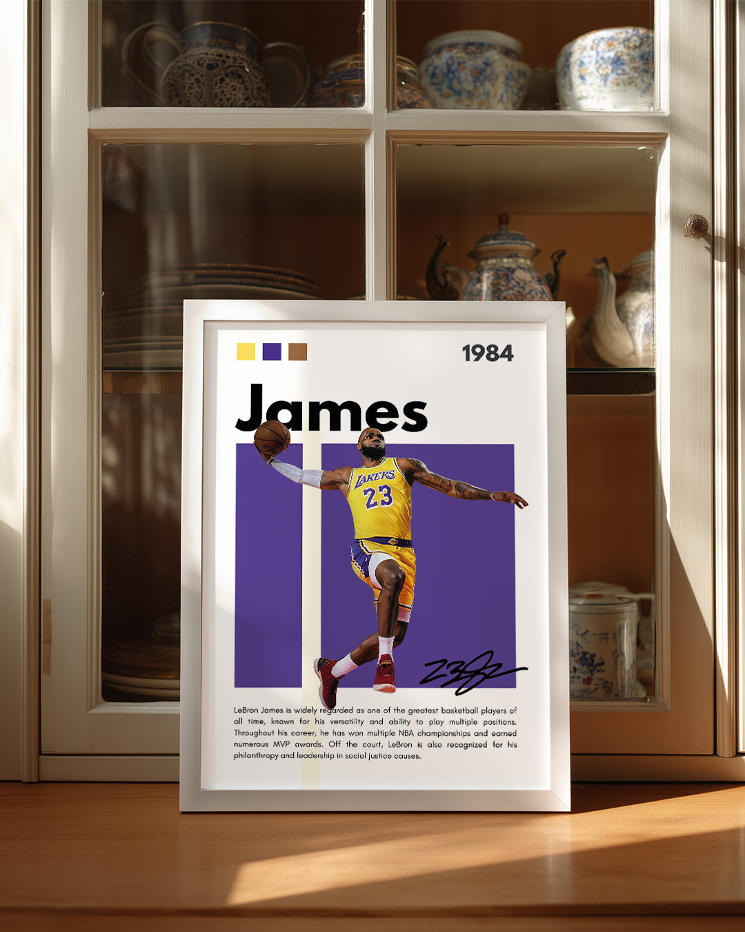 Lebron James 1984 Mor Arkaplan Poster Tablosu