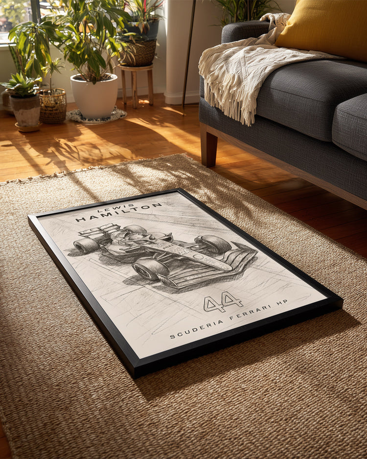 Lewis Hamilton 44 Eskiz Poster Tablosu