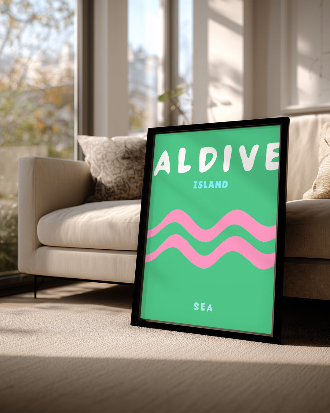 Maldivler Dalgaları - Pastel Deniz Teması Poster Tablosu