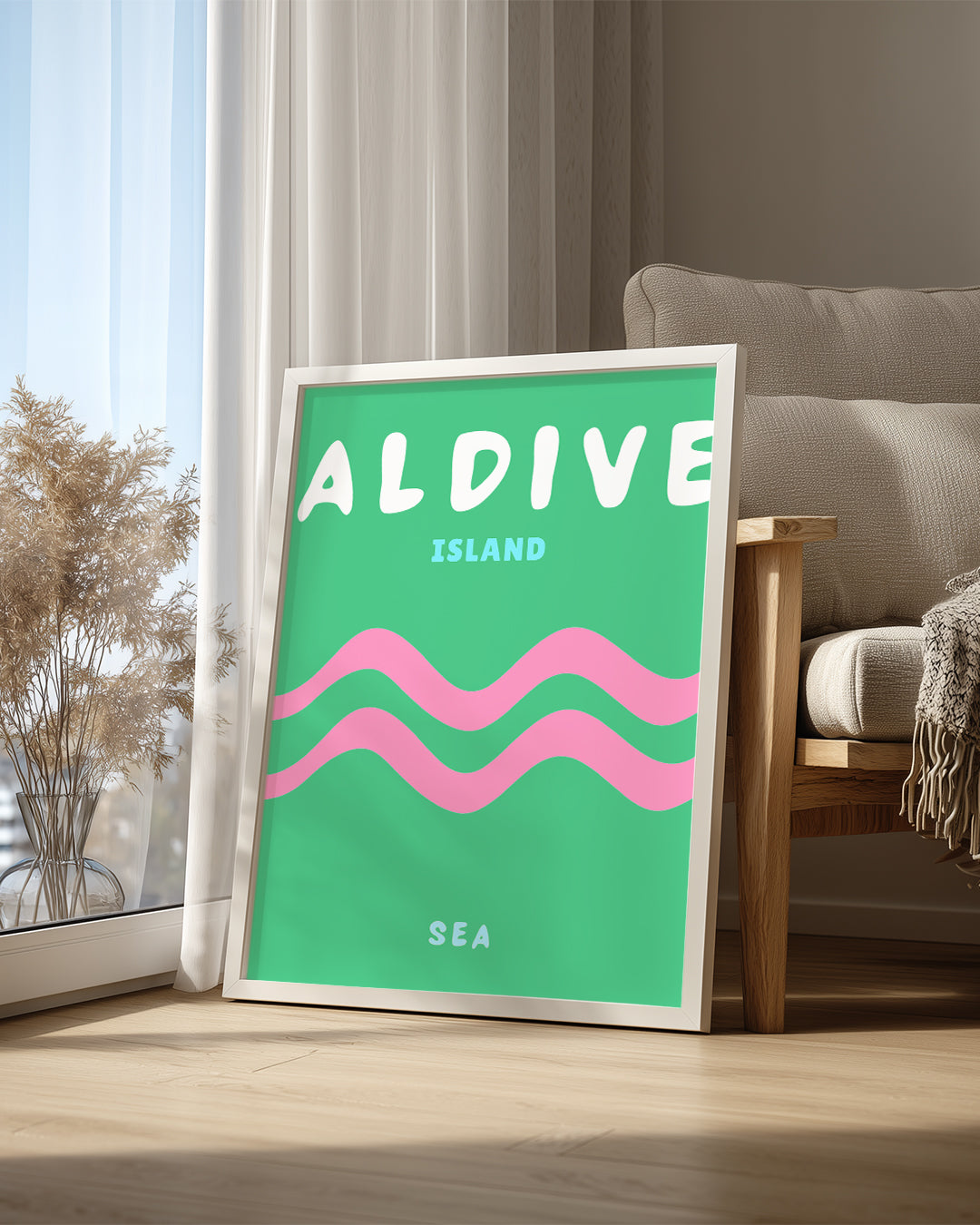 Maldivler Dalgaları - Pastel Deniz Teması Poster Tablosu