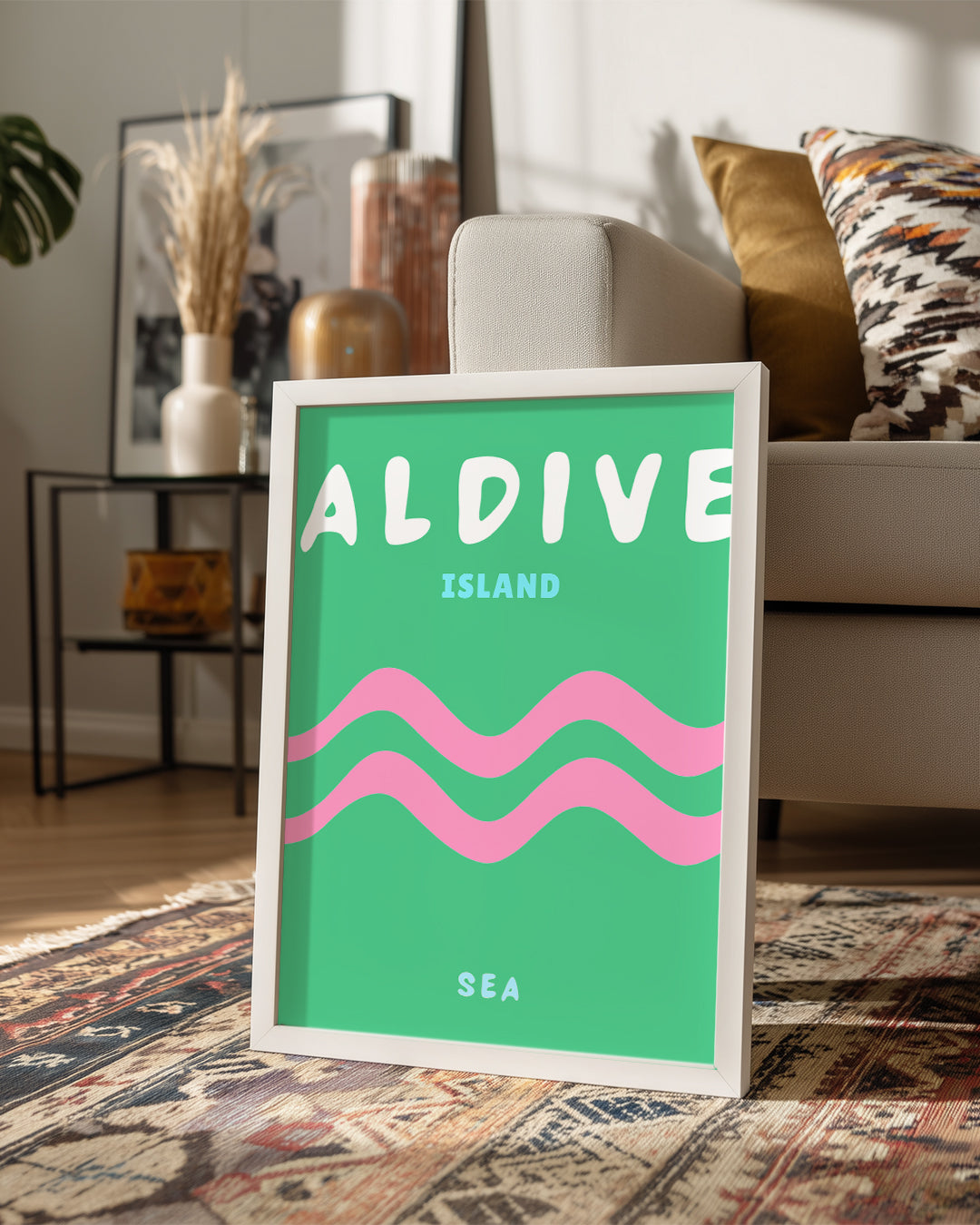 Maldivler Dalgaları - Pastel Deniz Teması Poster Tablosu