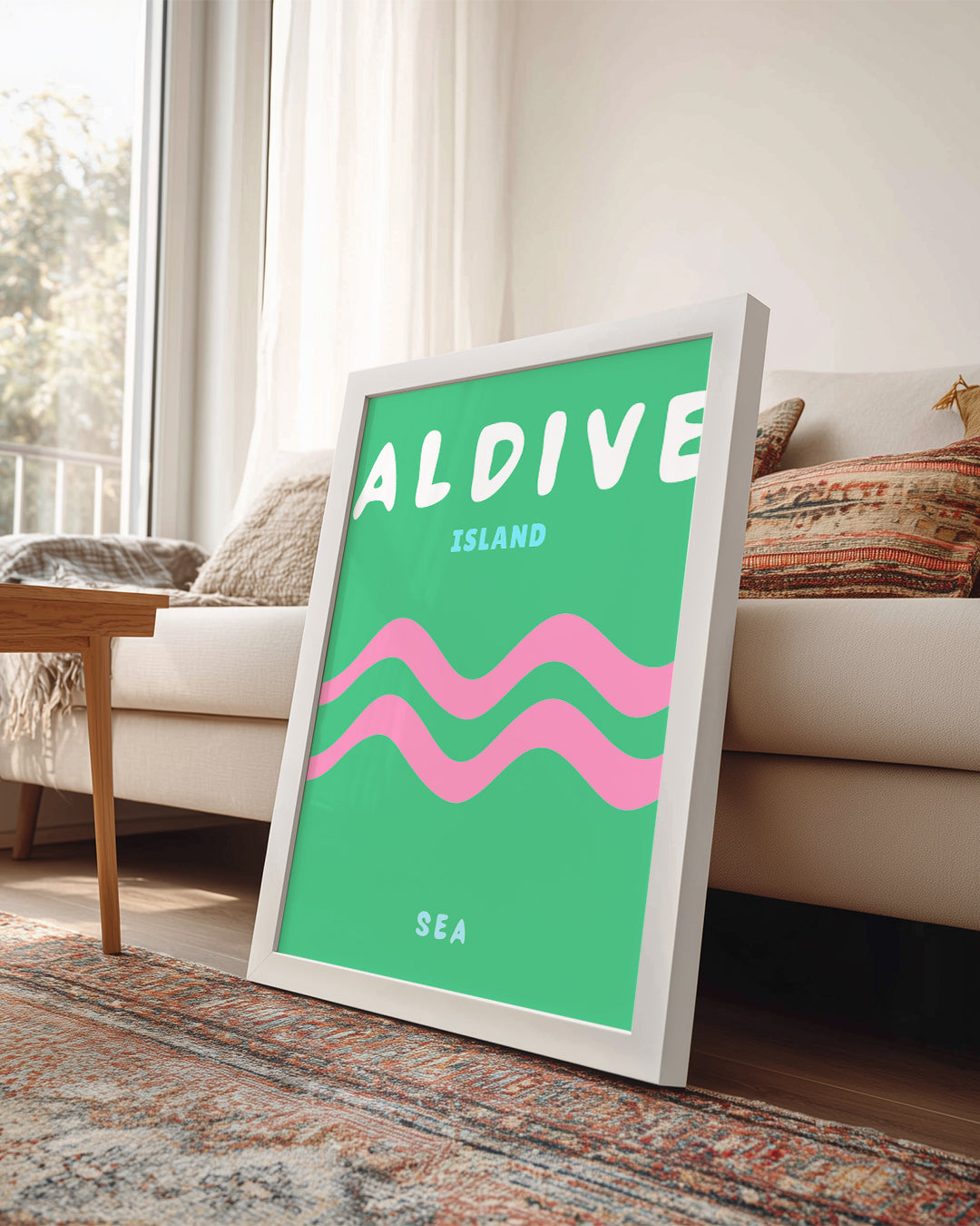 Maldivler Dalgaları - Pastel Deniz Teması Poster Tablosu