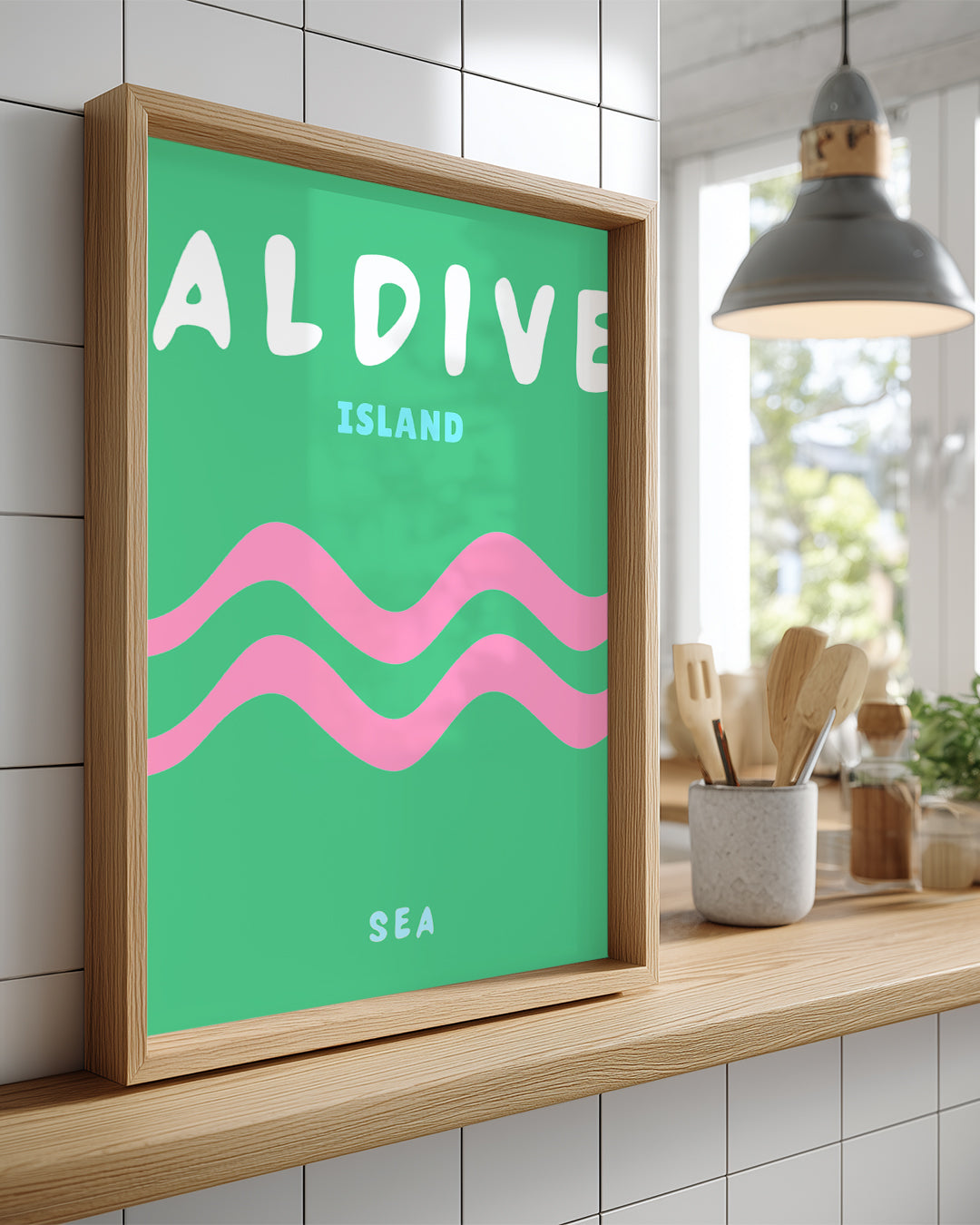 Maldivler Dalgaları - Pastel Deniz Teması Poster Tablosu