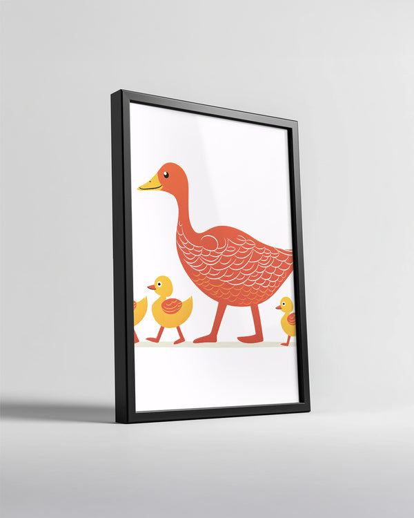 Mandala - Sarı Civcivler ile Anne Ördek Poster Tablosu