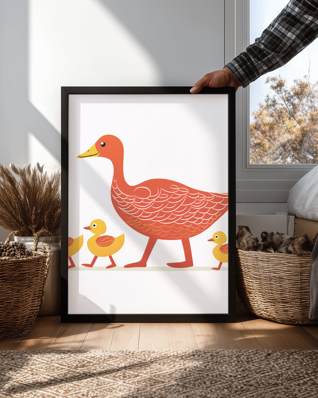Mandala - Sarı Civcivler ile Anne Ördek Poster Tablosu