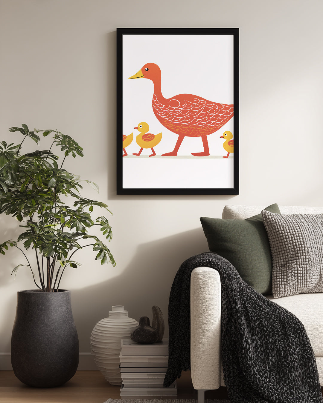 Mandala - Sarı Civcivler ile Anne Ördek Poster Tablosu