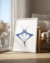 Mantarbalığı - Mavi Kanat Deseni Poster Tablosu