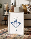 Mantarbalığı - Mavi Kanat Deseni Poster Tablosu