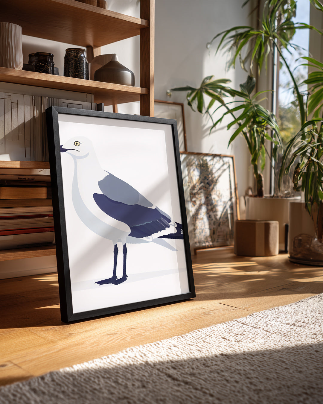 Martı - Beyaz Gövde Mavi Kanatlar Poster Tablosu