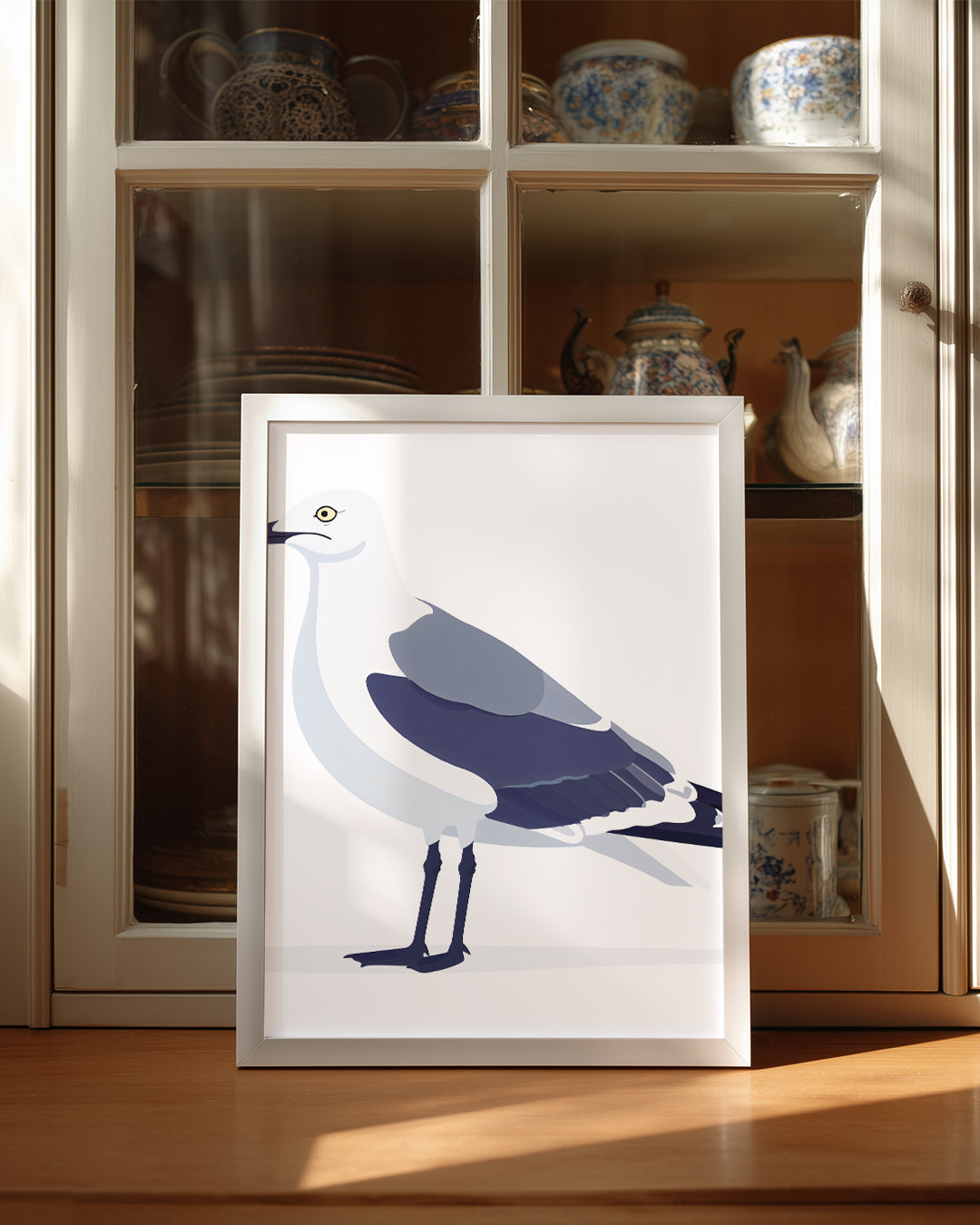 Martı - Beyaz Gövde Mavi Kanatlar Poster Tablosu