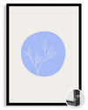 Mavi Dal - Minimalist Bitki Çizimi Poster Tablosu