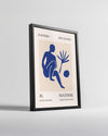 Mavi Oturan Figür ve Tropikal Yaprak - Henri Matisse - 1955 Poster Tablosu
