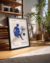 Mavi Oturan Figür ve Tropikal Yaprak - Henri Matisse - 1955 Poster Tablosu