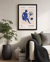 Mavi Oturan Figür ve Tropikal Yaprak - Henri Matisse - 1955 Poster Tablosu