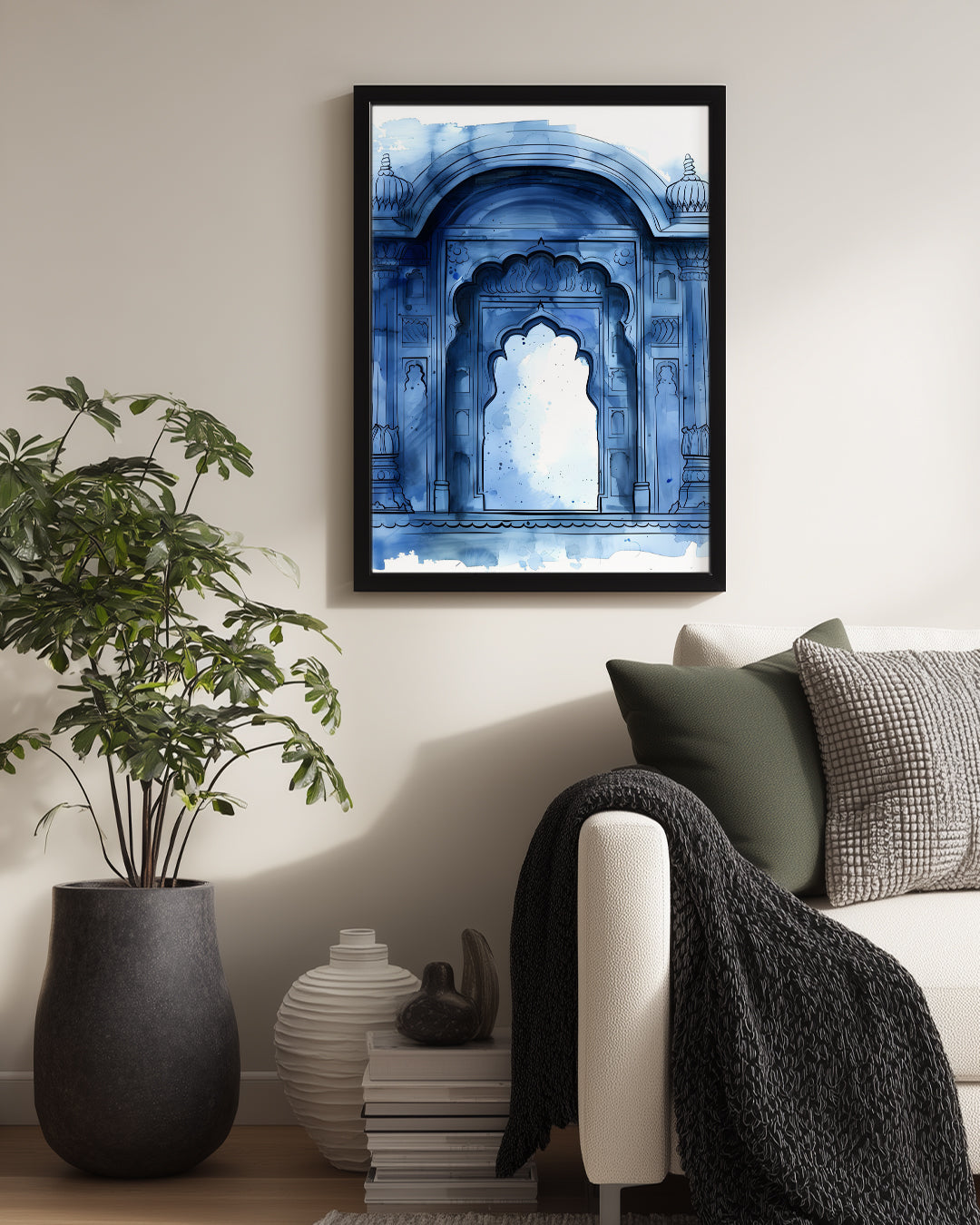 Mavi Taşlı Kapı - Geleneksel Mimari Tasarımı Poster Tablosu
