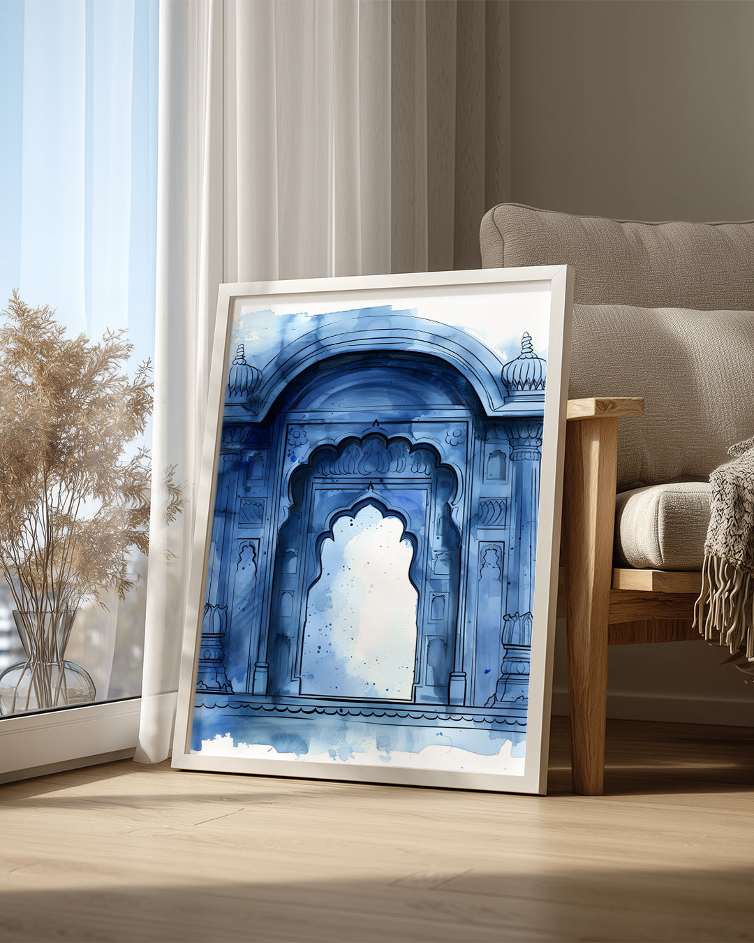 Mavi Taşlı Kapı - Geleneksel Mimari Tasarımı Poster Tablosu