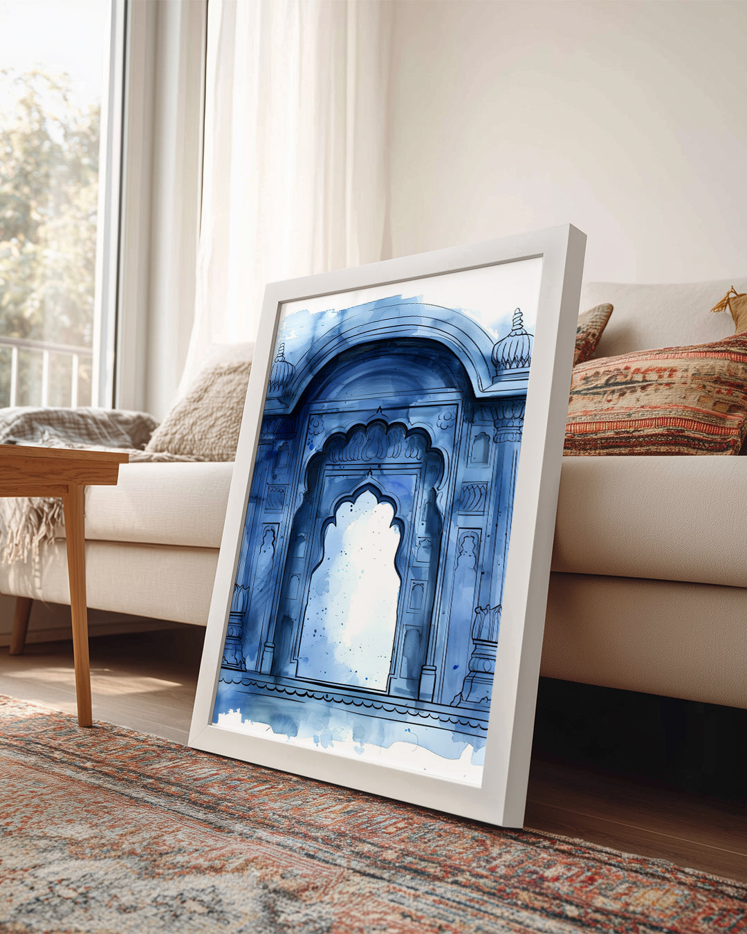 Mavi Taşlı Kapı - Geleneksel Mimari Tasarımı Poster Tablosu