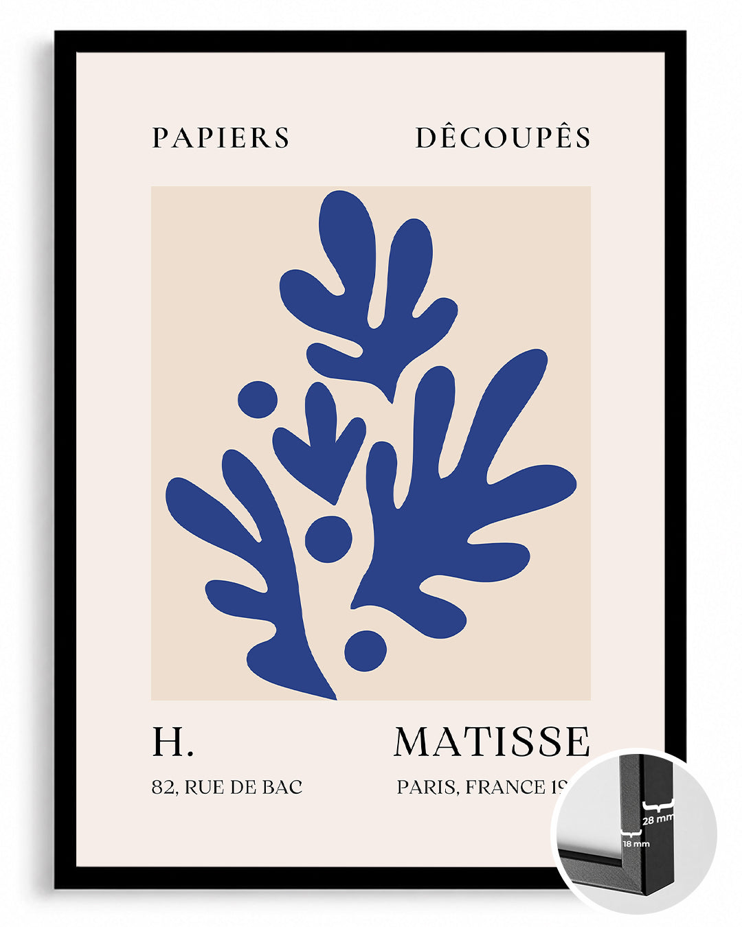 Mavi Yapraklar Kompozisyonu - Henri Matisse - 1955 Poster Tablosu