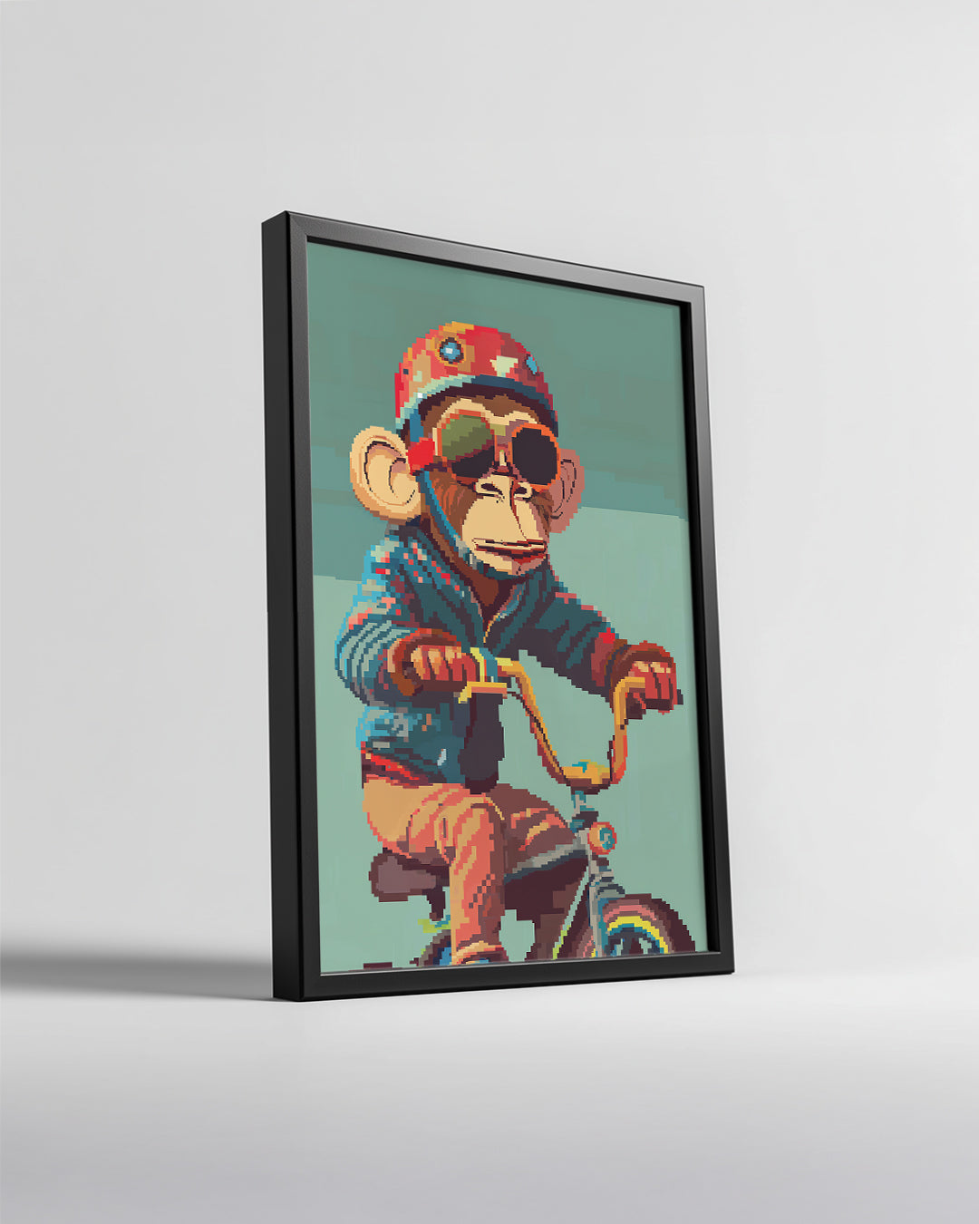 Maymun - Bisiklet Sürerken Poster Tablosu