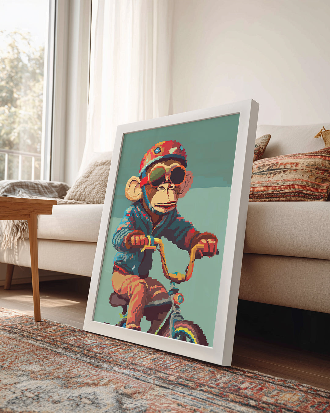 Maymun - Bisiklet Sürerken Poster Tablosu