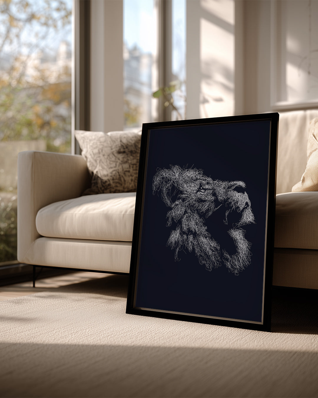 Maymun - Dolaşık Tüy Deseni Poster Tablosu