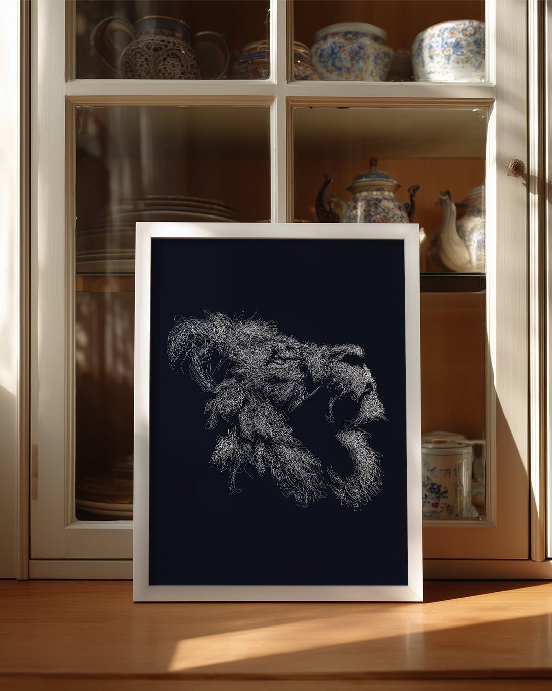 Maymun - Dolaşık Tüy Deseni Poster Tablosu