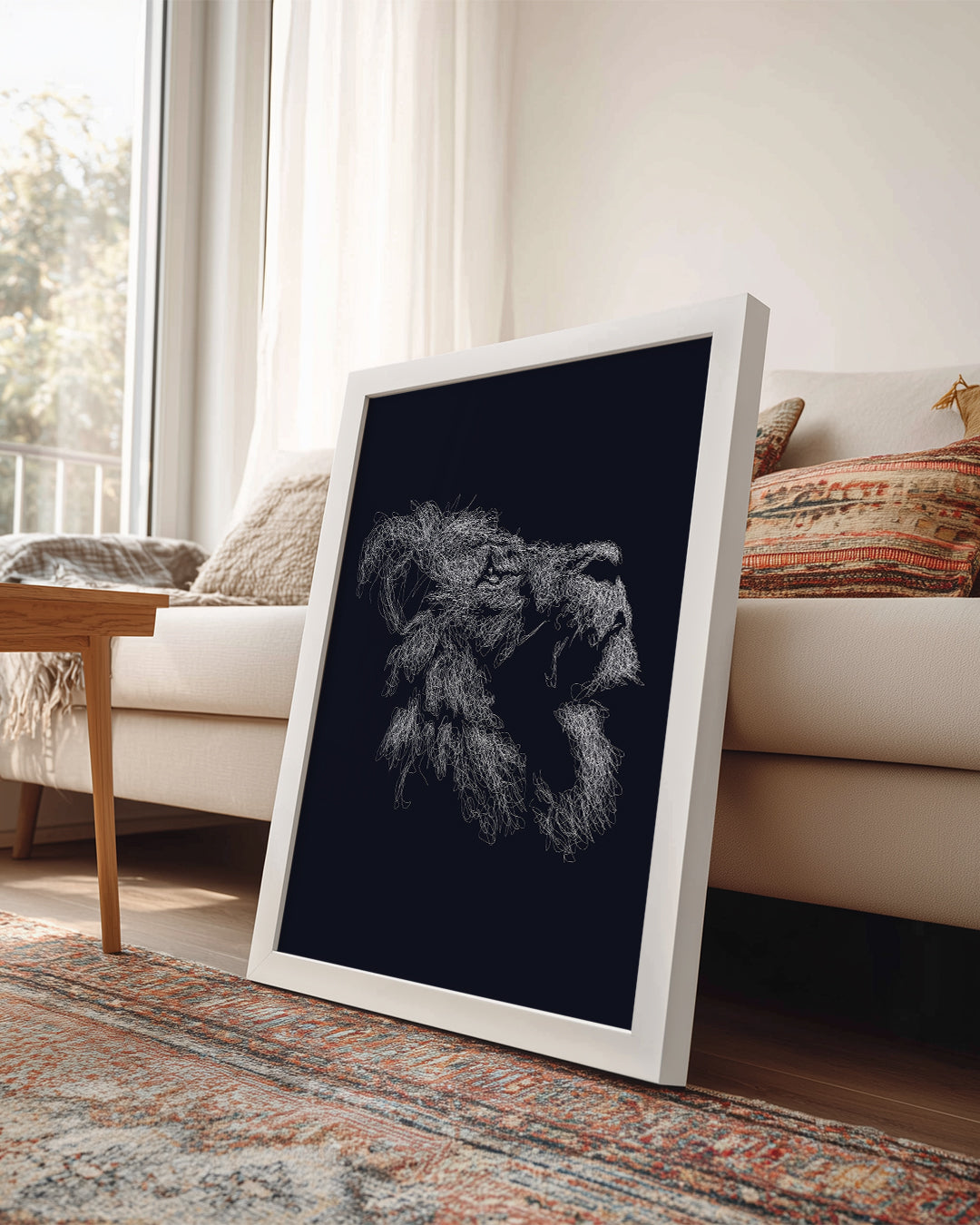 Maymun - Dolaşık Tüy Deseni Poster Tablosu