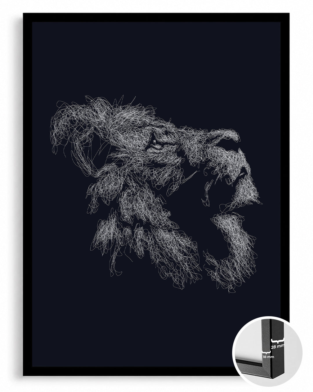 Maymun - Dolaşık Tüy Deseni Poster Tablosu