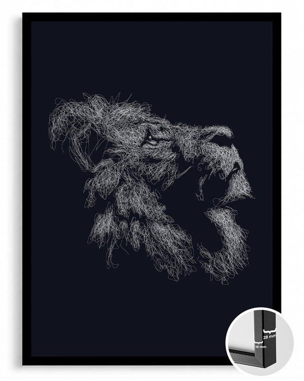 Maymun - Dolaşık Tüy Deseni Poster Tablosu