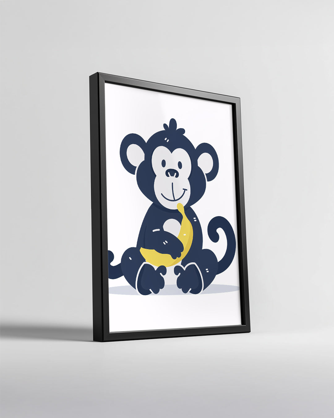 Maymun - Muz Yiyen Neşeli Poster Tablosu