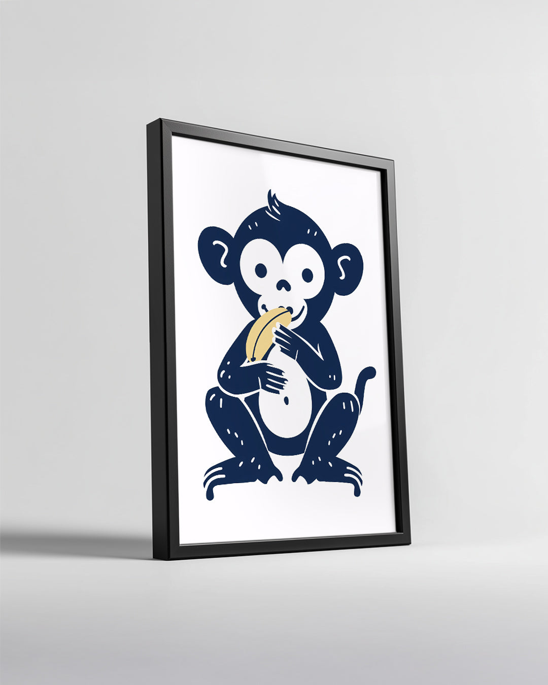 Maymun - Muz Yiyen Sevimlilik Poster Tablosu