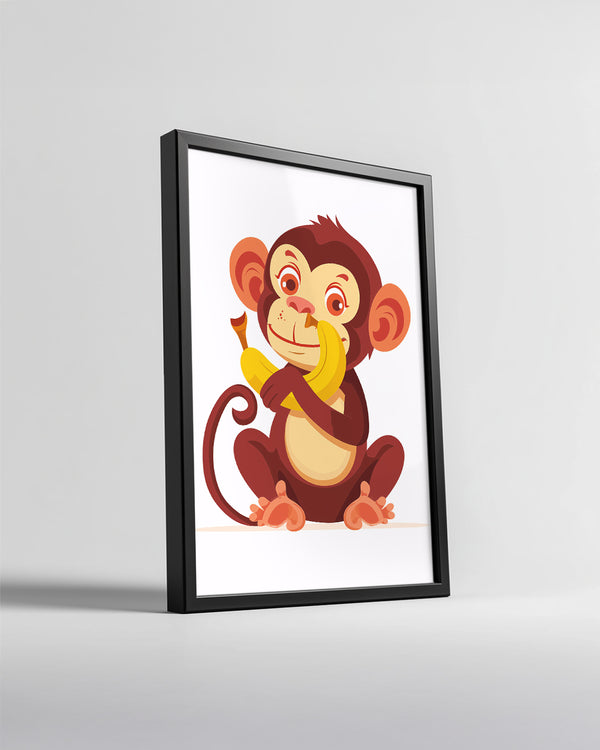 Maymun - Muzlu Neşeli Hayvan Poster Tablosu