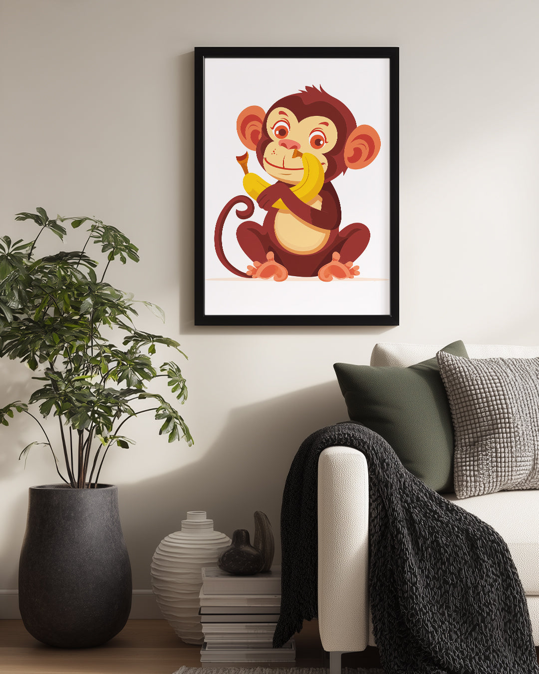 Maymun - Muzlu Neşeli Hayvan Poster Tablosu