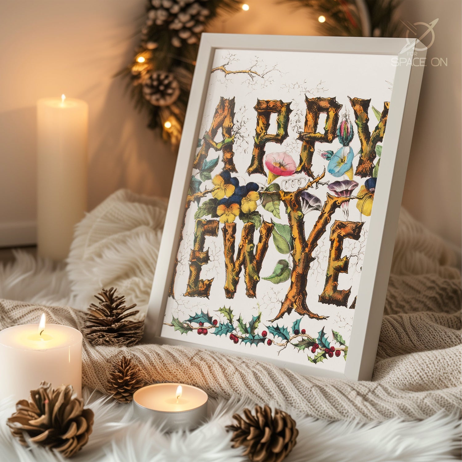 Merry Christmas Typography Poster Tablosu