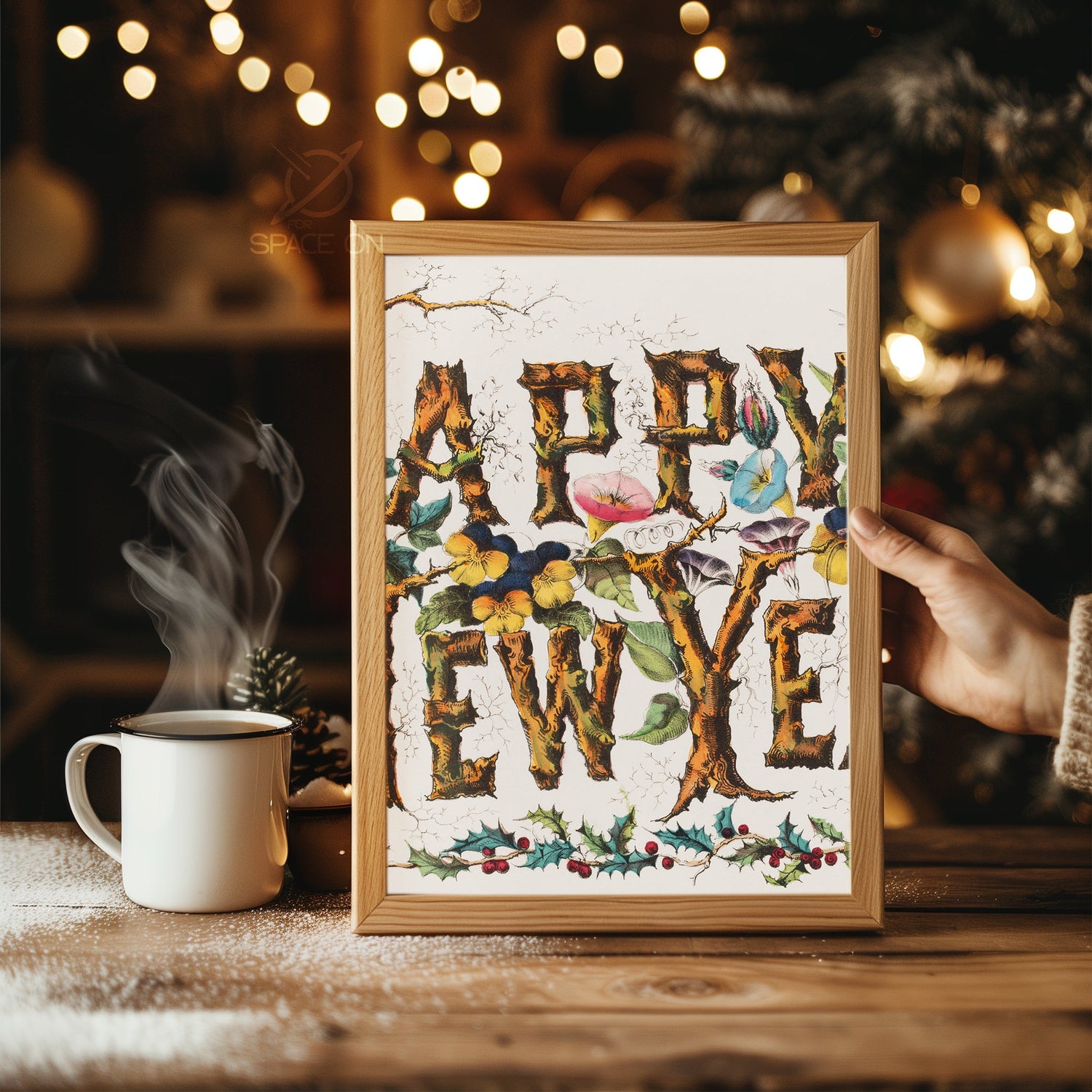 Merry Christmas Typography Poster Tablosu