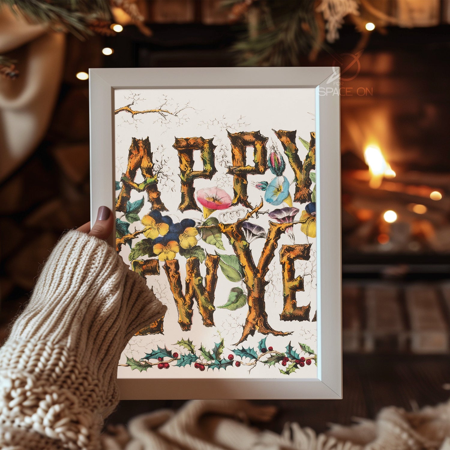 Merry Christmas Typography Poster Tablosu