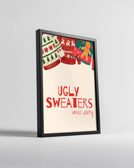 Merry And Bright Text Poster Tablosu