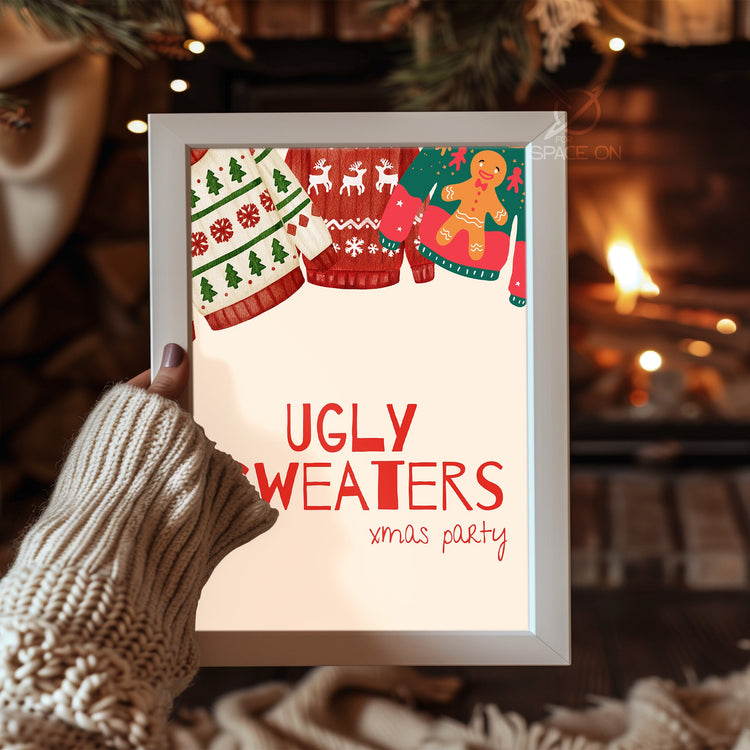 Merry And Bright Text Poster Tablosu