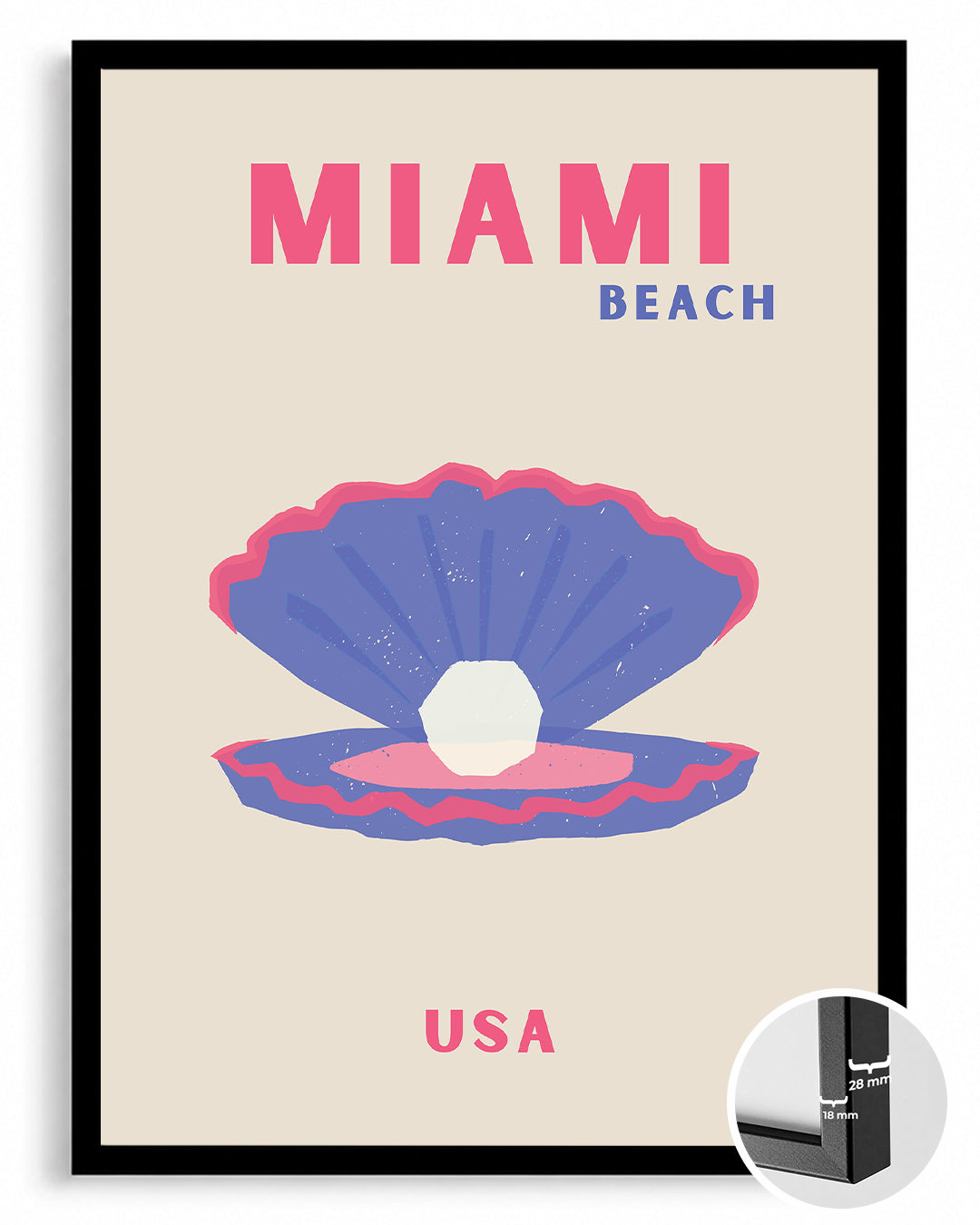 Miami İncisi - Renkli İstiridye Tasarımı Poster Tablosu