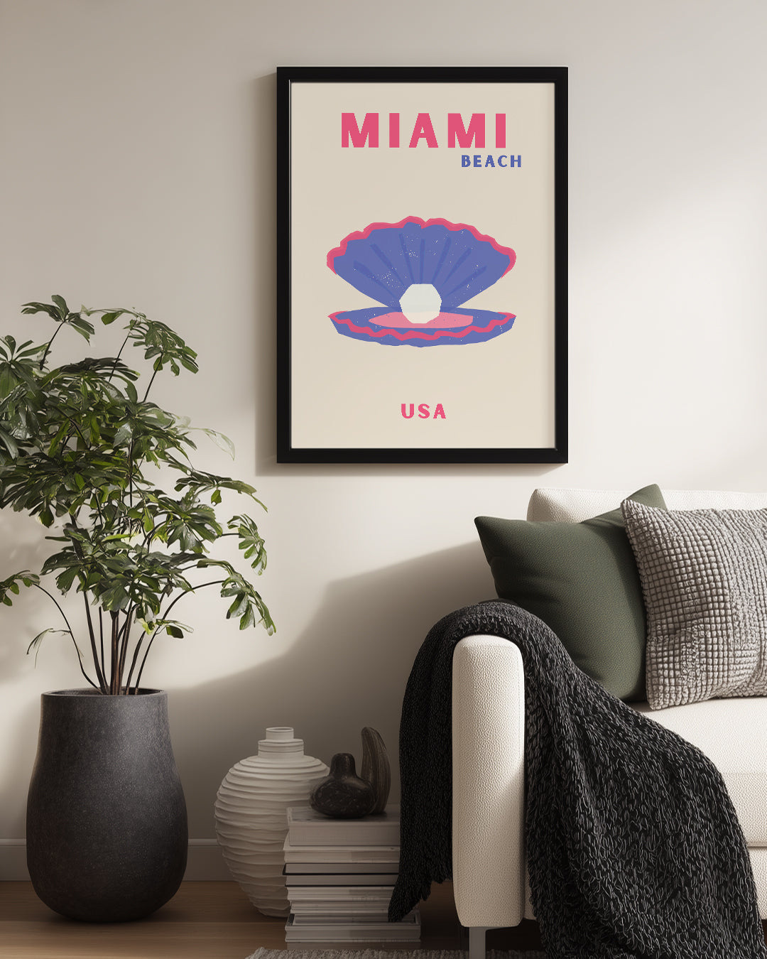 Miami İncisi - Renkli İstiridye Tasarımı Poster Tablosu
