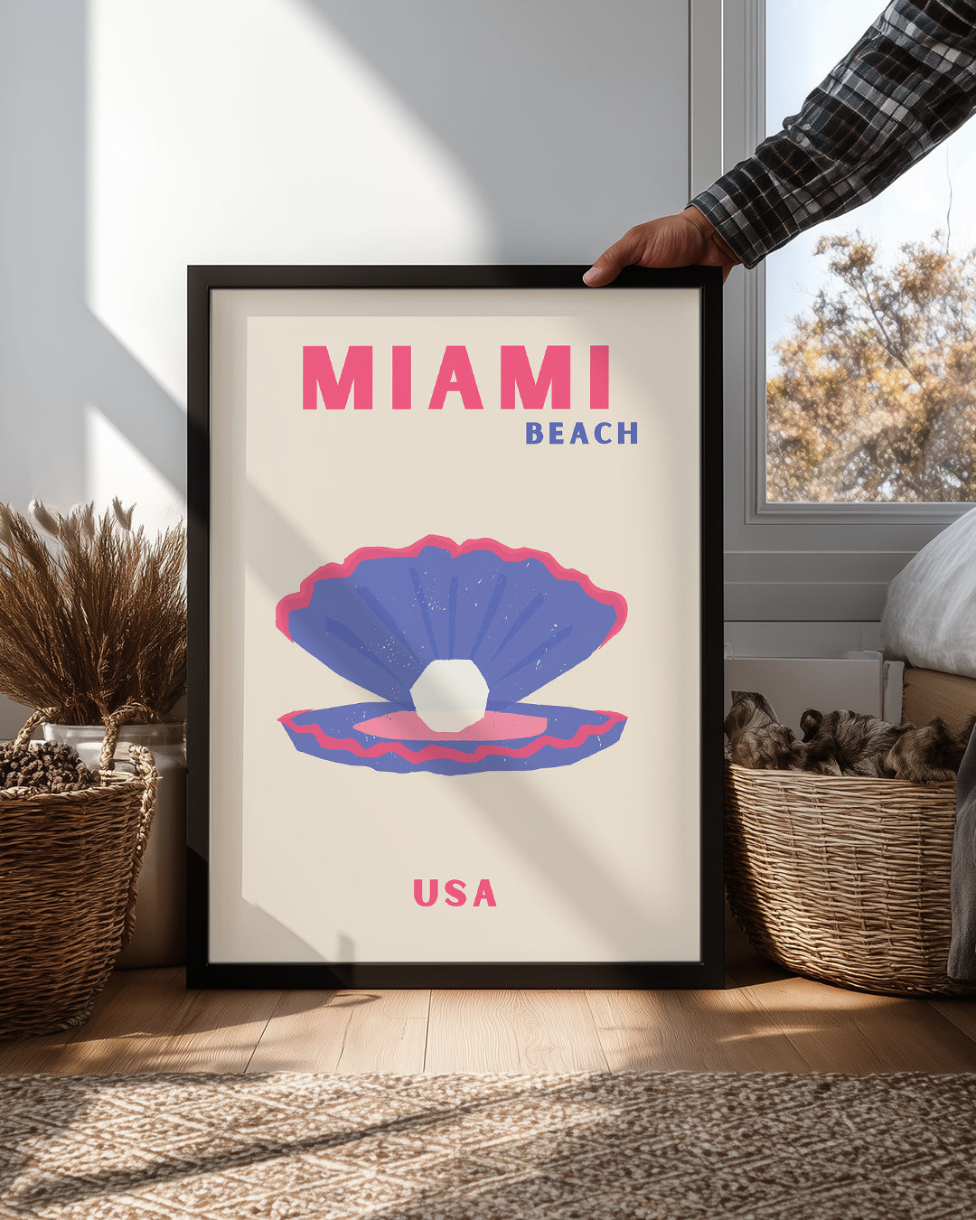 Miami İncisi - Renkli İstiridye Tasarımı Poster Tablosu