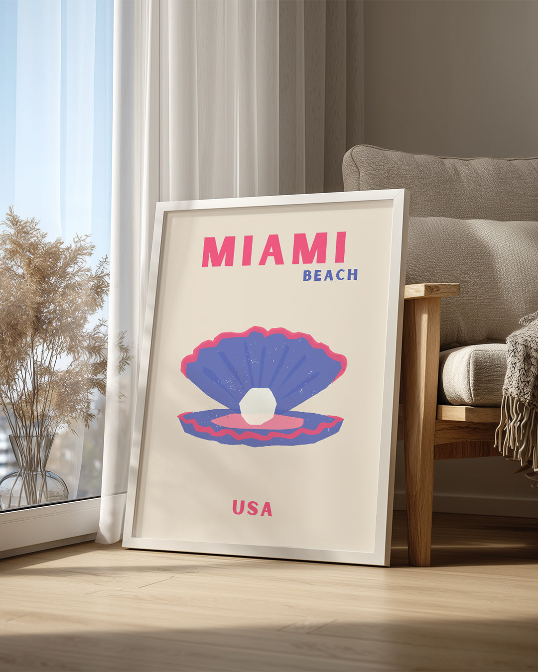 Miami İncisi - Renkli İstiridye Tasarımı Poster Tablosu