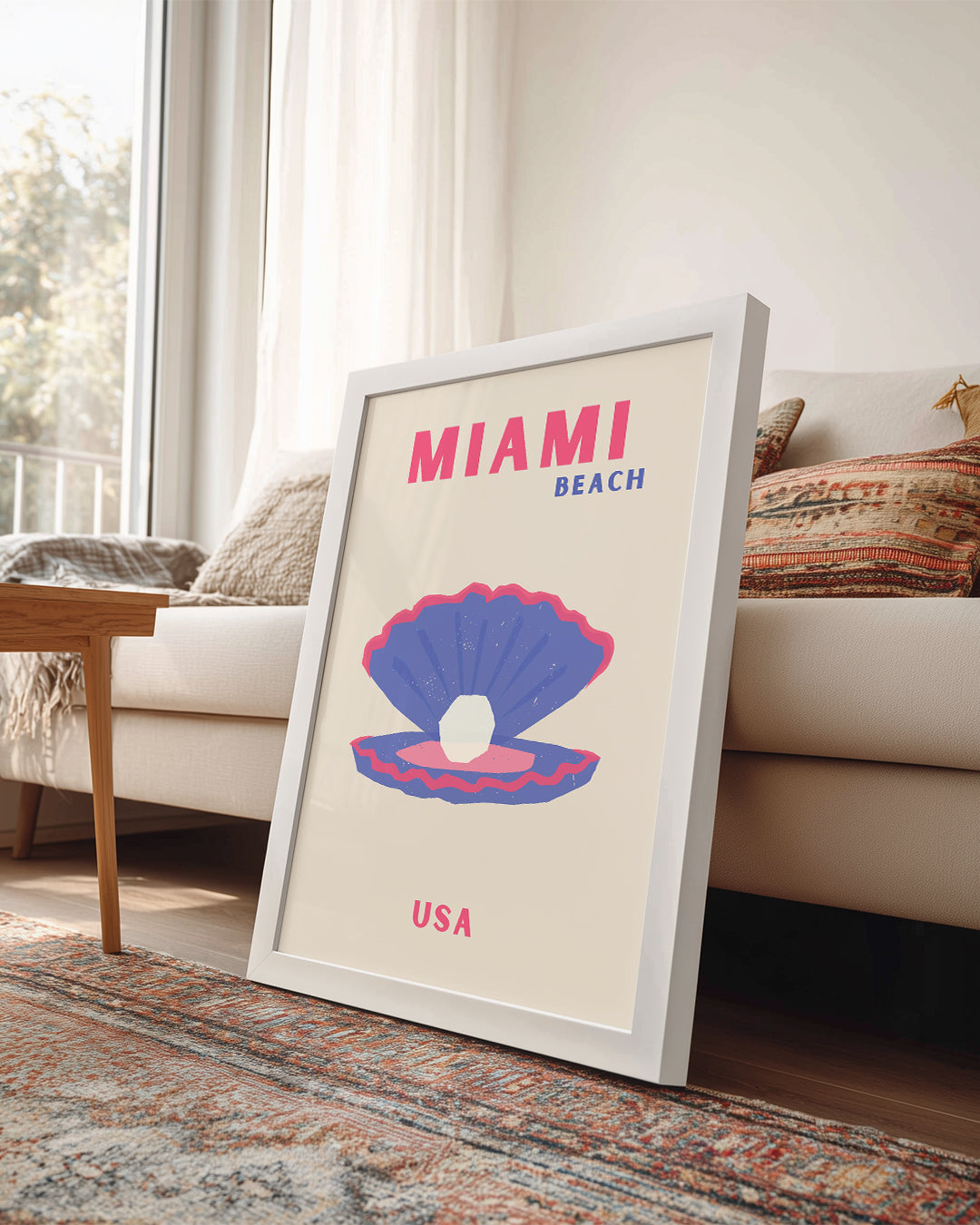 Miami İncisi - Renkli İstiridye Tasarımı Poster Tablosu
