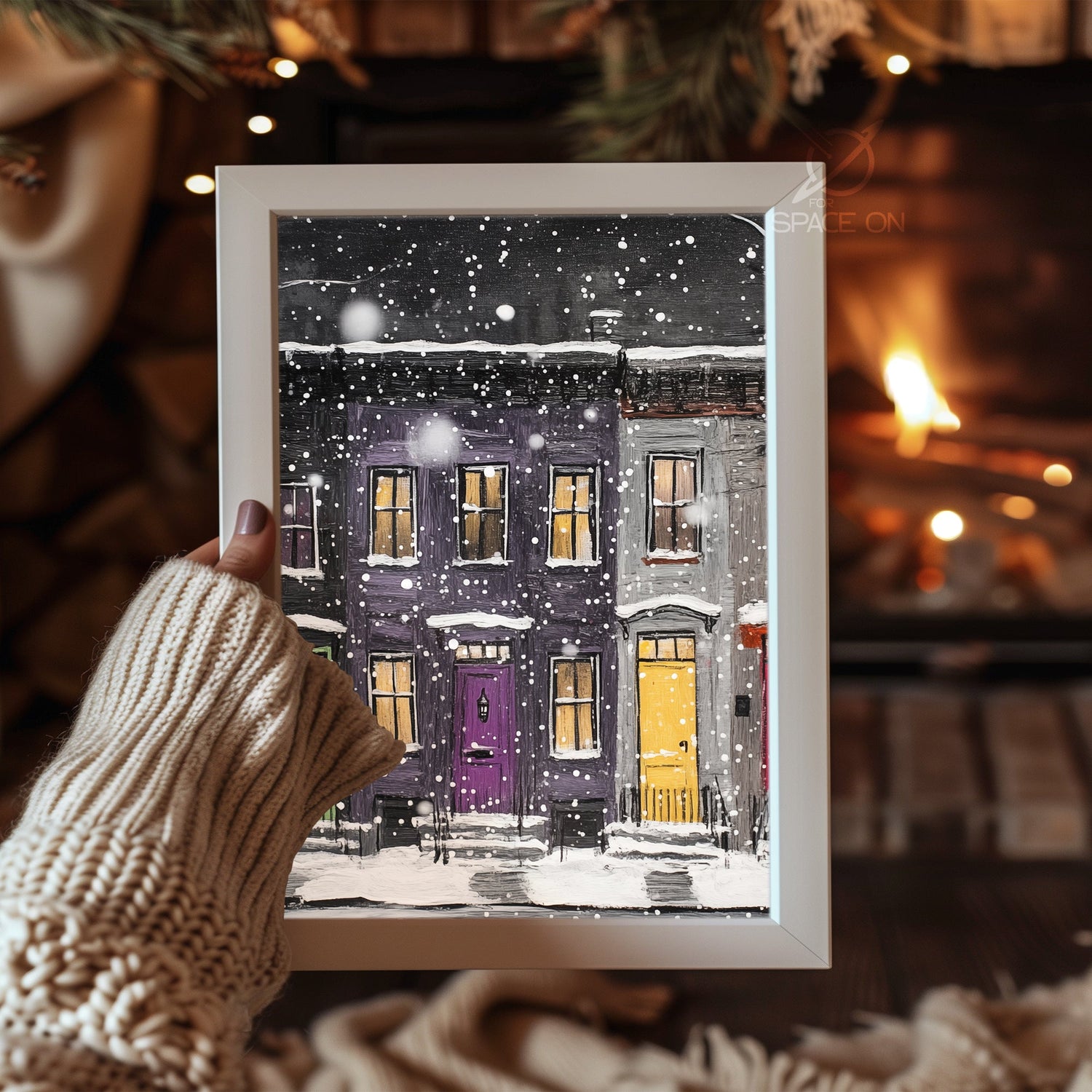 Midnight Reindeer Flight Poster Tablosu