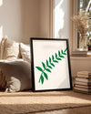 Minimal Yaprak - Yeşil Dal Deseni Poster Tablosu