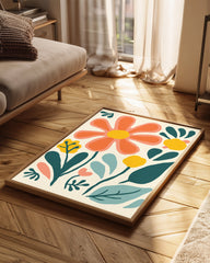 Mint Floral Poster Tablosu