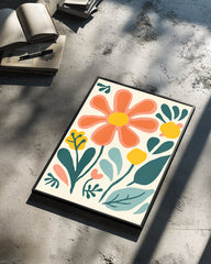 Mint Floral Poster Tablosu
