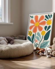 Mint Floral Poster Tablosu